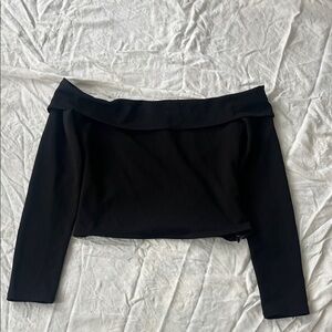 Abercrombie and Fitch Black Off-Shoulder Long Sleeve Top